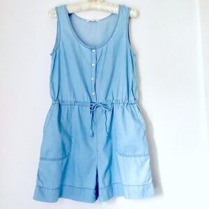 Light Blue Denim Romper by Uniqlo